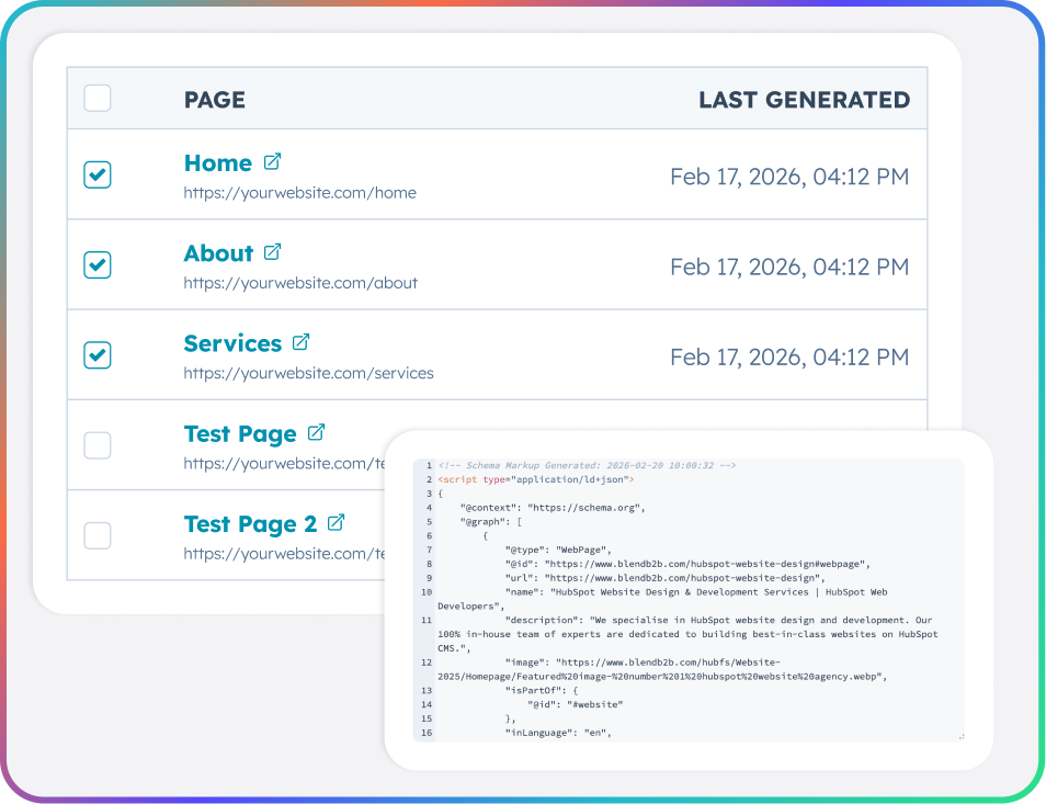 selected pages and code