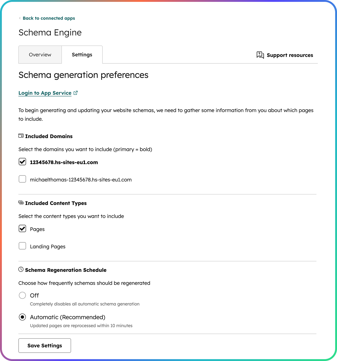 Page preferences